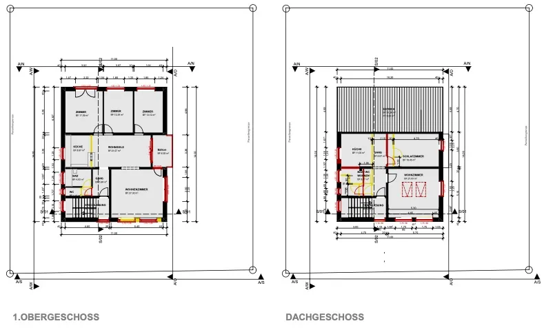 Grundriss der Baueingabe der Architekturleistungen für das Bauvorhaben in Schübelbach bei Schwyz.