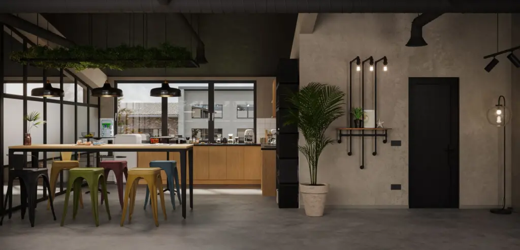 Einzelansicht der Visualisierung der Innenarchitektur und Ladenbau für das Büro in Fahrweid bei Dietikon im Limmattal.