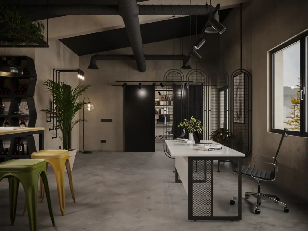 Einzelansicht der Visualisierung der Innenarchitektur und Ladenbau für das Büro in Fahrweid bei Dietikon im Limmattal.